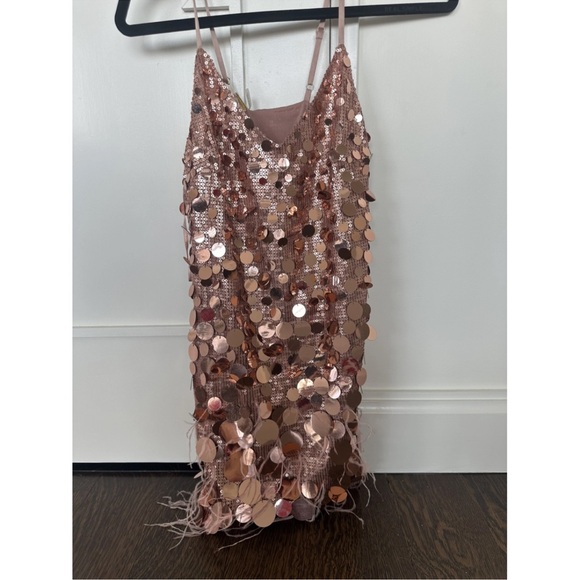 Ramy Brook rose gold metallic mini dress 2 nwt - Picture 2 of 9